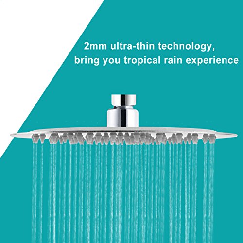 sourcingmap® 8″ 304 Edelstahl Ultra Druck Runde Dusche Kopf Wasser Sparen Regenfall - 5