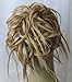 New Tousled Synthetic Hairpiece Scrunchies Straight Elastic updo Scrunchy BUN Brown Blonde Instant Ponytail wig Hairdo (Mix Dark Blonde 2 #27/613)