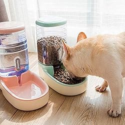 Womdee Distributeur Eau et Croquettes Automatique, 3.8L Distributeur de Nourriture et Eau Fontaine Automatique pour Chien, Chat