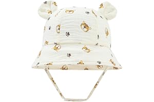 LIUPUUDLY Bambino Cappello da Sole Carino Berretto in Cotone Protezione Solare Cappellino Berretto da Pescatore da Spiaggia Bucket Hat