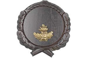 GTK - GEWEIHE & TROPHÄEN KRUMHOLZ GTK - Set di targa a cuneo intagliata, AF 19 cm, con 1 pezzo di polvere di quercia