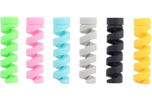 DIVISTAR Protecteur de câbles, 8 pcs économiseur de câble en Silicone Flexible Spirale Cordon USB Protector Compatible pour Tous Les téléphones/Casque/câbles d'ordinateur