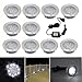Produktbild Treppen Bodeneinbaustrahler 10er Set, IP67 Wasserdicht Terrassen Einbaustrahler Ø60mm Aussen LED Bodeneinbauleuchten, DC 12V 1.5W Terassen Küche Garten LED Einbaustrahler, Kaltes Weiß