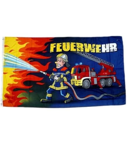 Feuerwehr Fahne 90x150 Cm – Wetterfest & UV-beständig Mit Metallösen Zum Aufhängen