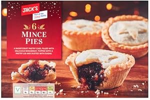 SARAS FLAVOURS OF ASIA Jack's 6 Deep Filled Mince Pies Cakes Hot Cold Pastry Sweet Butter Sugar