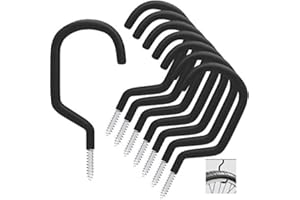 Sinoer 8 Pack Bike Hooks/Bicycle Storage Hooks Set,Heavy Duty Storage Hangers Shed Garage Garden Hook Use for Mountain/Road Bikes,Perfectly Utility Tool Hangers (Black)