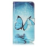 HTC Bolt Schutzhülle,HTC 10 Evo Lederhülle,JAWSEU Elegant Schmetterling Blume Retro/Vintage Design Farbmalerei Bunt Gemalt PU Leder Folio Flip Wallet Hülle Etui im Bookstyle Brieftasche Handyhülle Case Cover mit [Ständerfunktion] und [Kartenfächer] für HTC Bolt HTC 10 Evo &1xSchwarz Glitzer Bling Eingabestift- - 2