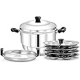 Pigeon - Hot 24 Stainless Steel Idly Pot with Steamer, Capacity:7500ml, Silver