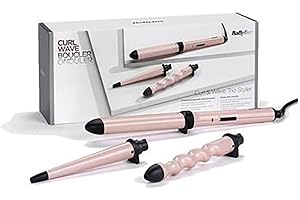 BaByliss - MS750E - Multistyler Curl and Wave Trio avec 3 embouts chauffants interchangeables torsadé, conique et ovale pour changer de look au gré des envies