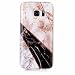 Produktbild Samsung Galaxy S7 Hülle mit Panzerglas, MISSDU Shinning Marmor Flexible TPU Silikon Schutz Handy Hülle Handytasche Etui Schale Case Cover Tasche Schutzhülle, Schwarz-Weiss