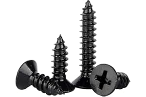 ORANXIN M4 x 25mm 20 Pcs Acero inoxidable 304 Tornillos para madera Cruz Avellanada Chapado en zinc negro Cabeza plana Autoperforante Tornillos autorroscantes