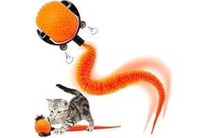 IMPETIOUS INDUSTRIES Jouet Chat, Jouet Chaton Interactif: Balle Roulante Automatique, 3 Modes de Jeu, Compatible Sols et Moquettes, Idéal pour Jeux Chat Appartement (Orange)