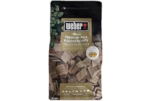 Weber 17782 Bitburger Premium Pils Lot de 2 Chips d'encens 700 g pour Tous Types de Viande, légumes et fromages, goût sucré et fruité, Fumage, arôme, grillades