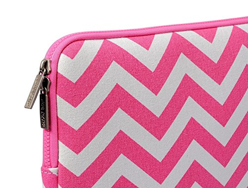 MOSISO Chevron Stil Canvas Gewebe Hülle Laptop Sleeve Tasche Beutel für 15-15.6 Inch MacBook Pro, Notebook Computer mit einem kleinen Fall, Rose Rot - 5