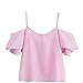 Produktbild Damen Tops Strene Loveso Frauen Reizend Trägerlose Schulterfrei Blumenmuster Kurzarm Bluse Tops T-Shirt ((Größe):48 (5XL), Rosa B)