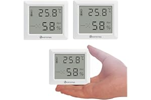 KETOTEK Digital Hygrometer Thermometer 3 Stück Thermo-Hygrometer Innen Raumthermometer Luftfeuchtigkeitsmesser Zimmerthermometer für Innenraum Babyraum Wohnzimmer Büro