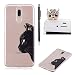 Produktbild Hülle für Huawei Mate 10 Lite,SKYXD Schön Cartoon Seitenfläche der Schwarzen Katze Malerei Muster Tiere Series Premium Transparent Schutzhülle Soft Flex TPU Silikon Ultra Dünn Durchsichtige Beauty Protective Handyhülle für Huawei Mate 10 Lite
