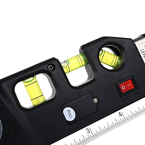 TILY Mehrzweck-Laser Level Laser Maßnahme Line 8 ft + Maßband Lineal Angepasst Standard und Metrisches Herrscher - 4
