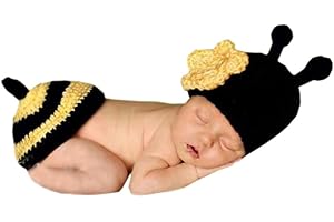 DELEY Unisex Baby Häkeln Flower Honey Bee Kostüm Kleinkind Kleidung Outfit Foto Requisiten 0-6 Monate