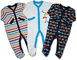 Baby Boy Sleepsuits Babygrows Romper Suits Soft Cotton 3 Pack 9-12 Months