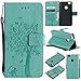 Produktbild ToDo Huawei P10 Lite Hülle,Lederhülle Leder Tasche Wallet Case für Huawei P10 Lite Schutzhülle PU Schutz Etui Schmetterling Baum Muster Design Backcover Flip Cover Hardcase im Bookstyle