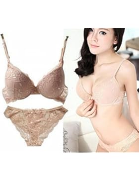 Nature Damen Spitzen Push Up BH Unterwäsche Sets
