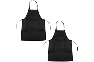 Sakerr Kids Painting Apron, 2Pcs Children's Aprons Art Apron Kids Cooking Aprons for Painting Apron for Kids Adjustable Kids Aprons for Cooking Baking Crafting Painting BBQ DIY - Black