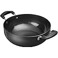 Vinod Black Pearl Hard Anodised Non Stick Deep Kadhai - 3.1 LTR, 24 cm | 3.25mm Thickness | kadai for Cooking | Metal Spoon Friendly | 2 Year Warranty | Toxin Free - Black