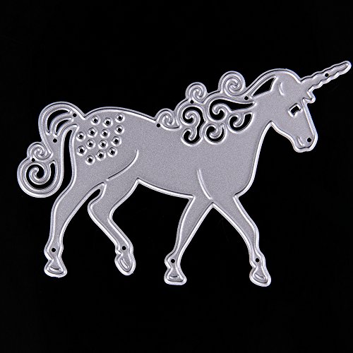 Amazingdeal365 Einhorn Metall Form Schablonen Schneiden DIY Dekor Sammelalbum Karten Buchzeichen Lesezeichen als Geschenk für Freunde Geburtstag Kinder,Kindergarten Hobby Schule Handarbeit Unterricht usw. Ein tolles Geschenk! - 5