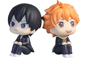 Jilijia Haikyuu!!! Anime Figur Hinata Shoyo & Tobio Kageyama Q Version Figur Sitzposition Modell 10,5 cm Kuchendekoration Geschenke für Fans