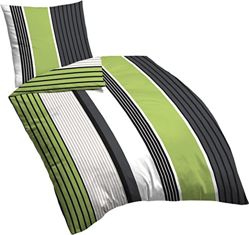 Preisvergleich Produktbild Castell 0060645 Bettwäsche-Set, Satin, 155x220x0,3 cm, grün