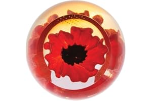 CAITHNESS GLASS Caithness U99191 Glass Piece Crystal Red Poppy Floral Charms Paperweight, Red