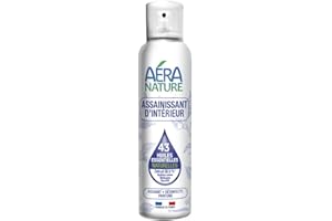 Aera Nature - Spray Assainissant Désinfectant d’Intérieur - Détruit 99,9% des Microbes, +800 Pulvérisations - Fabrication Française - 125 ml