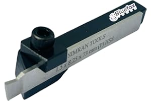 BLUEFOX TOOLS Mini Lathe Parting Tool Cut Off Holder 8MM with HSS Blade 1.5 X 8.25 X 73MM for CNC Milling Cutting Semi-Finishing and Finishing Machining | Suits Myford & Mini Lathes