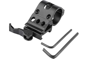 Husalsea Quick Release Flashlight Mount Clip, 21mm Slot, for 25.4mm Tube Diameter, Aluminum Alloy Torch Holder, Black | Compatible with LED Lenser, Police Torch, Security Flashlight