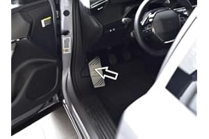 autoCOVR Repose Pieds en Acier pour Peugeot.208 II & 2008 II Accessoires - 1 Pièce INOX Pédalier Pédales 208 Argent Marchepied Inoxydable Brossé