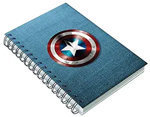 AccuPrints Hard Bound A5 (6 by 9 inch) wiro Notebook Diary Ruled 200 Pages with 12 Habit Development Pages for Personal and Office use. Theme - Captain America & Motivation