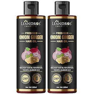 Leandros Premium Onion Ginger Hair oil (200ml,pack Of 2)