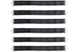 P17 - CINGHIA ELASTICA RETE LETTO | Cinghia Elastica con Gancio per Rete Letto | Set 6 Pezzi | Lunghezza a Riposo 49 cm | Lunghezza Max Estensione 65 cm | Gancio Adatto per Fori NON Inferiori a 5 mm