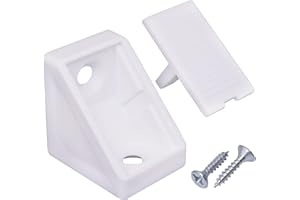 SKIR'CO (20 szt.) białe wsporniki do półek 25 x 25 mm, plastikowe złącze kątowe, kątownik meblowy 90 stopni, dołączone śruby