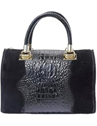 FLORENCE LEATHER MARKET Borsa a Mano e Bauletto Emma in pelle scamosciato con gli accessori in colore oro 7002 Borse in pelle