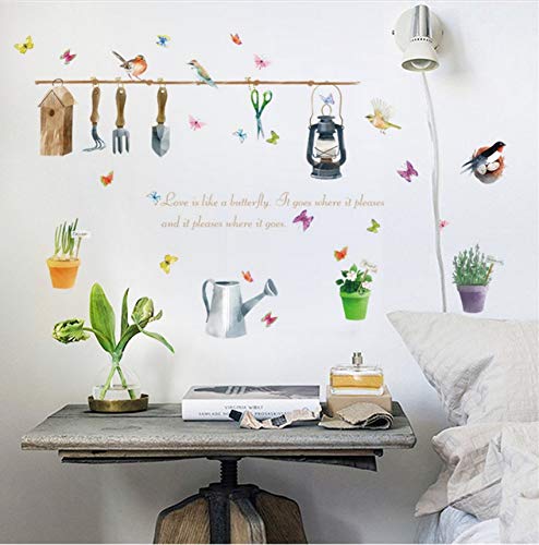 PANDABOOM Pendent Flower Pots Diy Wall Stickers Home Window Wall Party Decor Artificial Flower Bascket Self Adhesive Plants Vinyl Decals