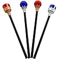 HPMAISON 4 Pieces King Game King's and Queen's Scepter Funny Halloween Fancy Dress Walking Cane Cosplay Costume Accessories for Adults Royal Prince Witches and Wizards Spellcasting Wand 42 CM