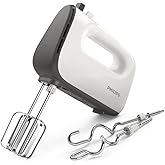 Philips Domestic Appliances HR3741/00 Handmixer, 450 W, 5 Geschwindigkeiten plus Turbo ,‎21.41 x 20.8 x 11.4 cm, weiß/schwarz