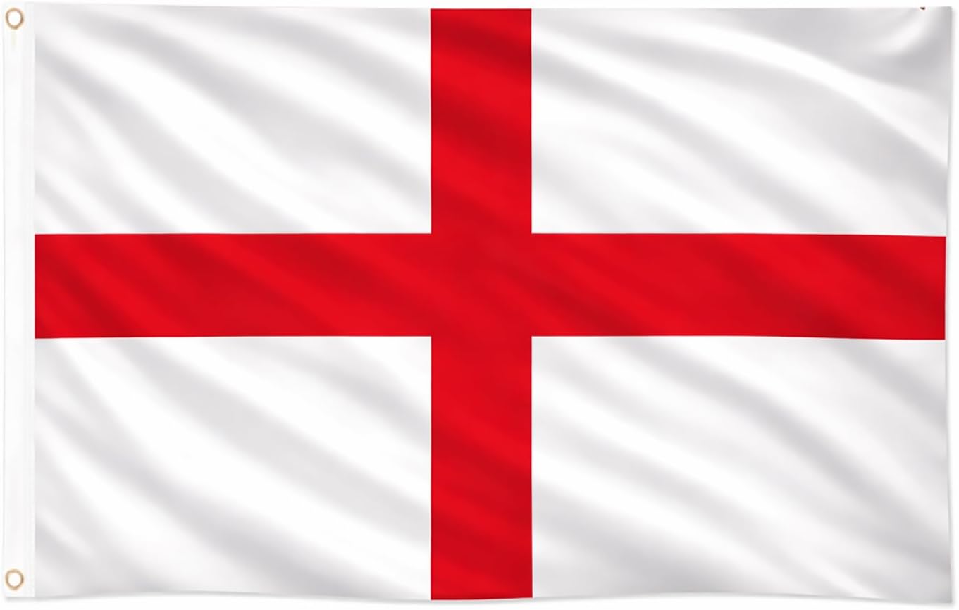 Winston Hide England St Georges Cross Flag 5ft x 3ft (153cm x 92cm) England Flag, Durable Polyester St Georges Flag with Double-Stitched Seams, Brass Eyelets, Fade-Resistant Fly Breeze Flag