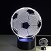 Produktbild YOOQI Fußball 3D Nachtlicht Illusion Lampe Nachttisch Tischlampe-7 Farben Berühren Schalter Dekoration Geschenk Mit Acrylflach & ABS Basis & USB-Kabel