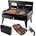 Produktbild Sunjas Campinggrill, Faltbare BBQ Holzkohlegrill, Outdoor Reisegrill, Tischgrill mit Ventilator, Mini Grill mit 18tlg Grillbesteck für Picknick Party Barbecue (Holzkohlegrill mit Grillbesteck)