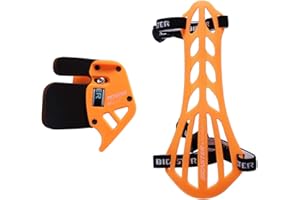 BICASTER Archery Finger Tab Guard (RH) + Arm Guard Set for Tradition Bow Recurve Bow Protective Gear