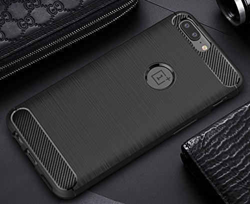 WindTeco OnePlus 5 Funda - Ultra Slim Ligero Fibra de Carbono Flexible TPU Suave Amortiguador de Parachoques Goma de Absorci  n Case Cover para OnePlus 5  2017 