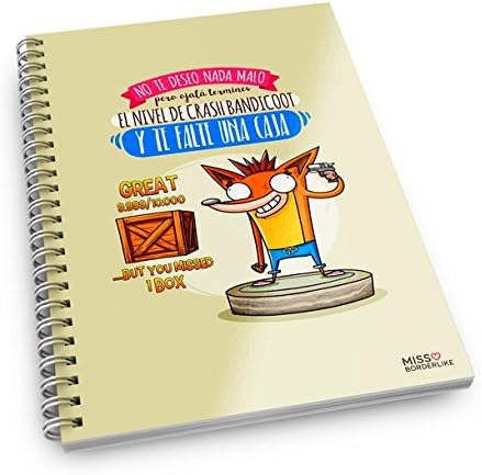 missborderlike Notebook – Rings – Not I Wish You Nothing Wrong But Eyelet & # X2021; Finished The Level of Crash Bandicoot You and Miss A Box